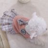 Sweet Bowknot Dog Sweater Dress; Winter Warm Pet Clothes; Costume For Small Medium Large Dog & Cat - Pink - XL