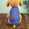 Pet Clothes; Summer New Pet Dog Clothes Thin Vest Bird's Eye Printing; Pet Clothes For Dogs And Cats - Blue - XXL