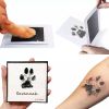 Pet Handprint And Footprint Kit For Dog & Cat; Dog Paw Print Pad Kit; Clean Touch Ink Pad For Pets; 3.7*2.2in - Black - pack of 2