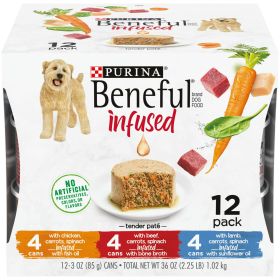 Purina Beneful Real Lamb & Chicken Pate Wet Dog Food Variety Pack 3 oz Cans (12 Pack) - Purina Beneful