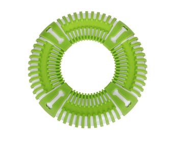 Pet Life Flex Bark Flexible Frisbee Extreme Outdoor Training Durable Fetch Dog Toy - Green