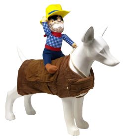 Pet Life 'Yeepaw' Cowboy Pet Holiday Dog Costume - Brown - Small