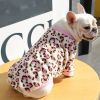 Autumn/Winter warm dog coat Small; medium dog; Flannel warm dog clothing pet supplies; dog clothing - Pink leopard print - M