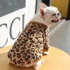 Autumn/Winter warm dog coat Small; medium dog; Flannel warm dog clothing pet supplies; dog clothing - Brown leopard print - S