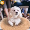 Pet Dog Bed Soft Warm Fleece Puppy Cat Bed Dog Cozy Nest Sofa Bed Cushion M Size - Brown - M