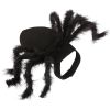 Pet Spider Costume Halloween Simulation Plush Spider Clothe with Adjustable Neck Paste Buckle for Dog Cats Pet - black