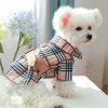 Pet Dress; Plaid Dog Dress With Belt; Winter Cat Dress Pet Clothes For Small Medium Dogs & Cats - Dark Khaki - L