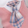 Sweet Bowknot Dog Sweater Dress; Winter Warm Pet Clothes; Costume For Small Medium Large Dog & Cat - Pink - M