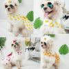 Summer Dog Dress; Pet Clothes With Bow Floral Pattern; Dog Skirt For Small & Medium Dogs - Dark Pink - L