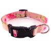 Pet supplies Digital printing Pet collar Bohemian collar Ethnic dog collar - Pink roses - Collar M: 2 * 55cm