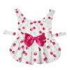 Summer Dog Dress; Pet Clothes With Bow Floral Pattern; Dog Skirt For Small & Medium Dogs - Dark Pink - XL