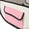 Foldable Dog Playpen with Carrying Bag Pink 49.2"x49.2"x24" - Pink